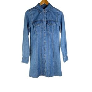 Veronica Beard Tami Denim Mini Shirtdress Cotton Size 2